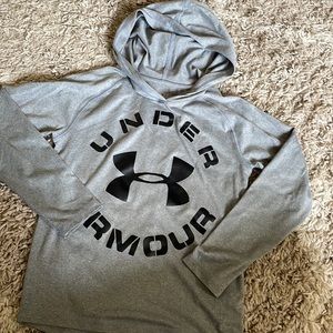 Under Armour grey tee shirt hoody size S(8)